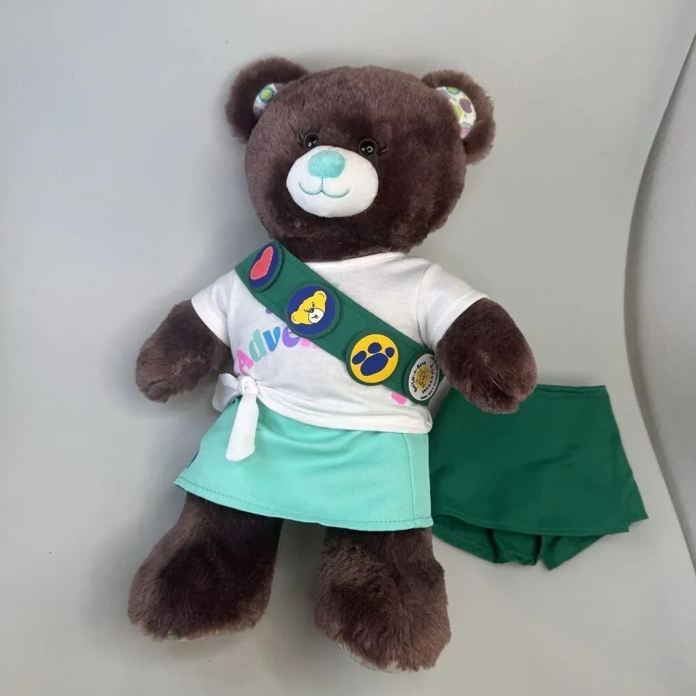 Build A Bear Girl Scout Brownie Thin Mint Sash Skort 2024 Plush EUC